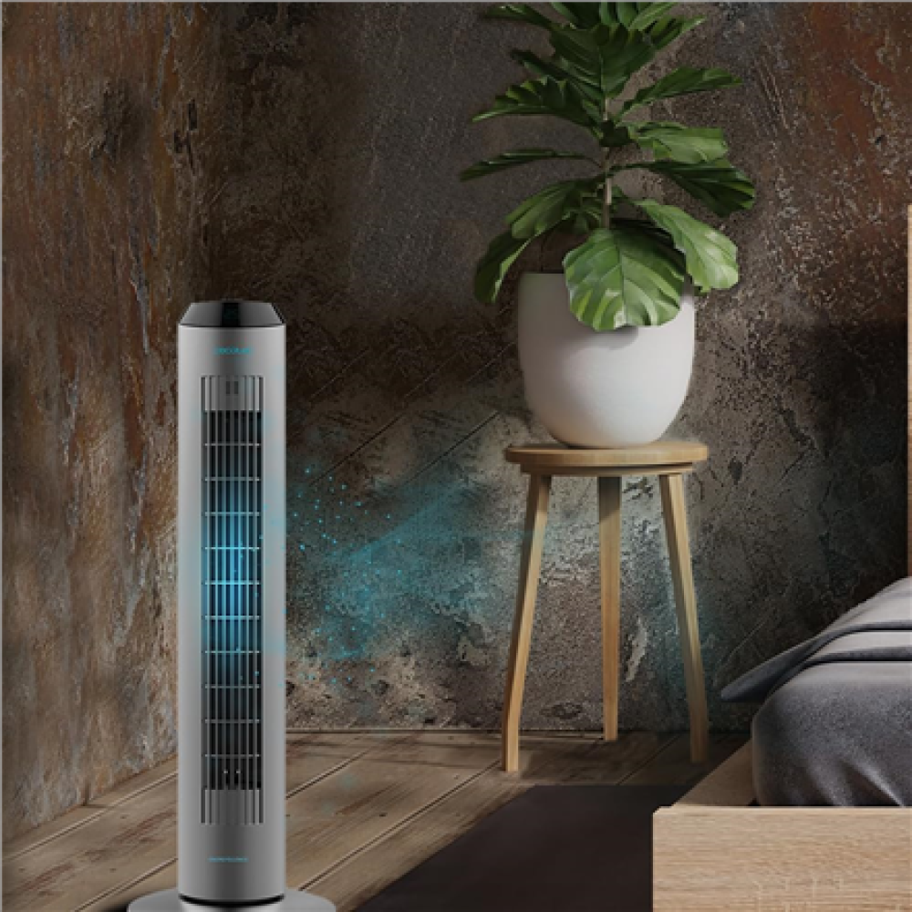 Cecotec EnergySilence 8190 Skyline Ionic , Tower Fan , Stand Fan , 60 W , Diameter 29 cm , Number of speeds 3 , Oscillation , Timer , Remote control , Grey