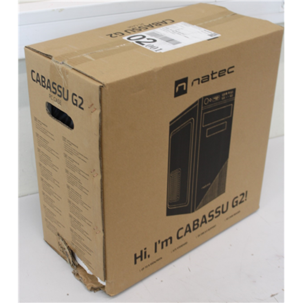 SALE OUT. Natec Cabassu G2 PC case Midi Tower, Black , Natec , PC case , Cabassu G2 , Black , Midi Tower , DAMAGED PACKAGING