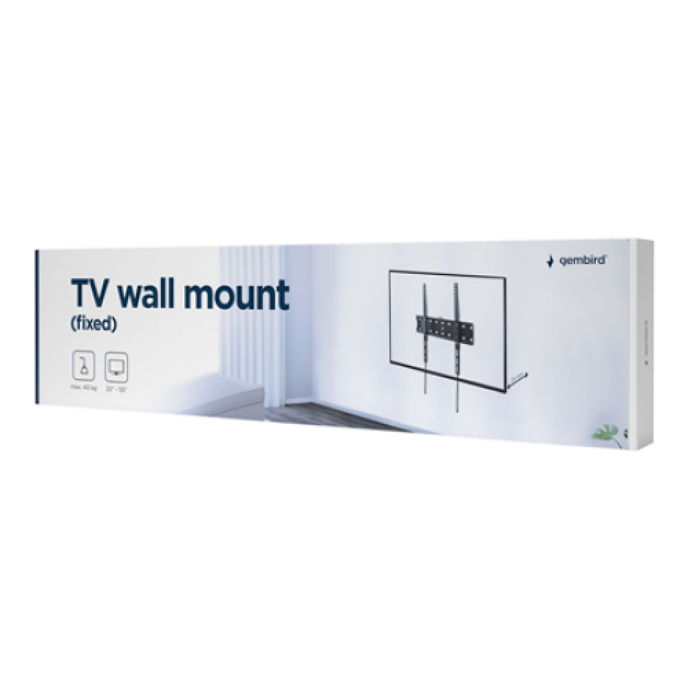 Gembird , Wall mount , WM-55F-02 , Fixed , 32-55 , Maximum weight (capacity) 40 kg , Black