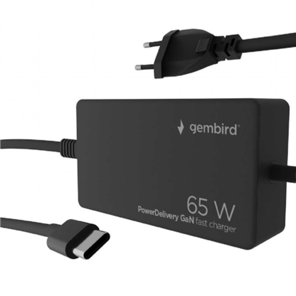 Cablexpert 65 W PowerDelivery GaN USB Type-C Fast Charger , NPA-AC-PDQC65-01