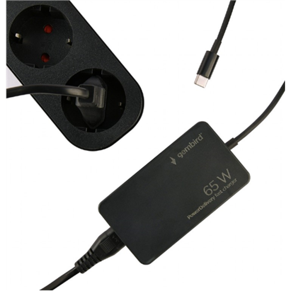 Cablexpert 65 W PowerDelivery GaN USB Type-C Fast Charger , NPA-AC-PDQC65-01