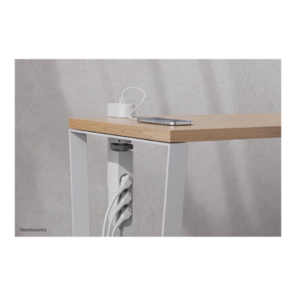 Neomounts , Desk socket with clamp and USB-C and USB-A ports - Quick charge , DS22-840WH6