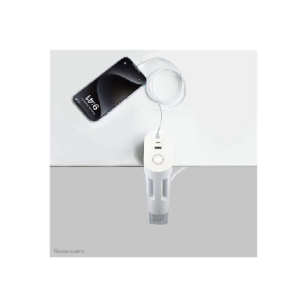 Neomounts , Desk socket with clamp and USB-C and USB-A ports - Quick charge , DS22-840WH6