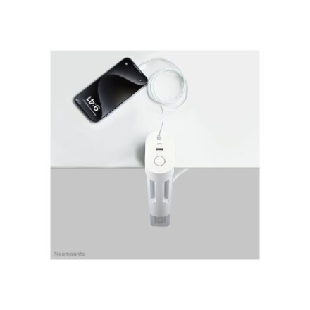 Neomounts , Desk socket with clamp and USB-C and USB-A ports - Quick charge , DS22-840WH6