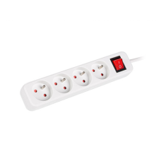 Lanberg Cable Power Strip, 4X French Outlets with Switch, Quality-Grade Copper, 1.5 m , PS1-04E-0150-W