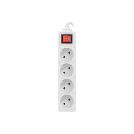 Lanberg Cable Power Strip, 4X French Outlets with Switch, Quality-Grade Copper, 1.5 m , PS1-04E-0150-W