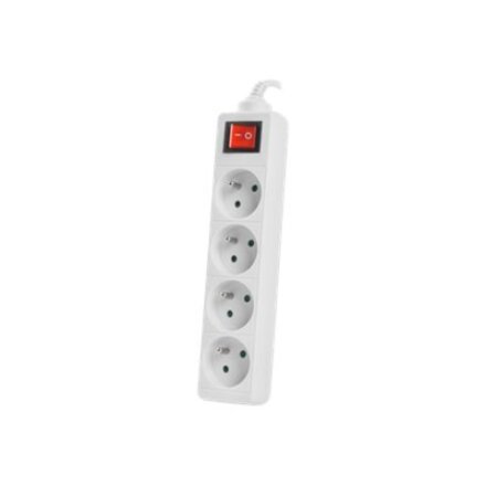 Lanberg Cable Power Strip, 4X French Outlets with Switch, Quality-Grade Copper, 1.5 m , PS1-04E-0150-W