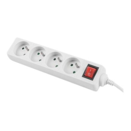 Lanberg Cable Power Strip, 4X French Outlets with Switch, Quality-Grade Copper, 1.5 m , PS1-04E-0150-W