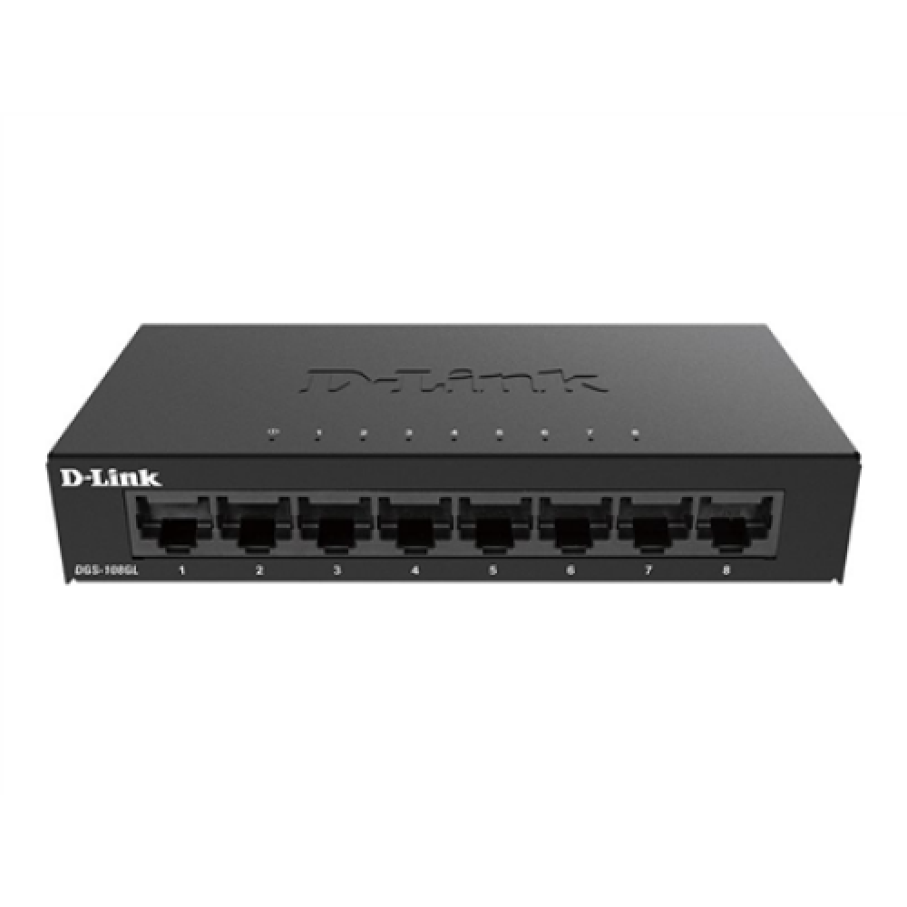 D-Link , Switch , DGS-108GL/E , Unmanaged , Desktop , Gigabit Ethernet (copper) ports quantity 8 , 60 month(s)