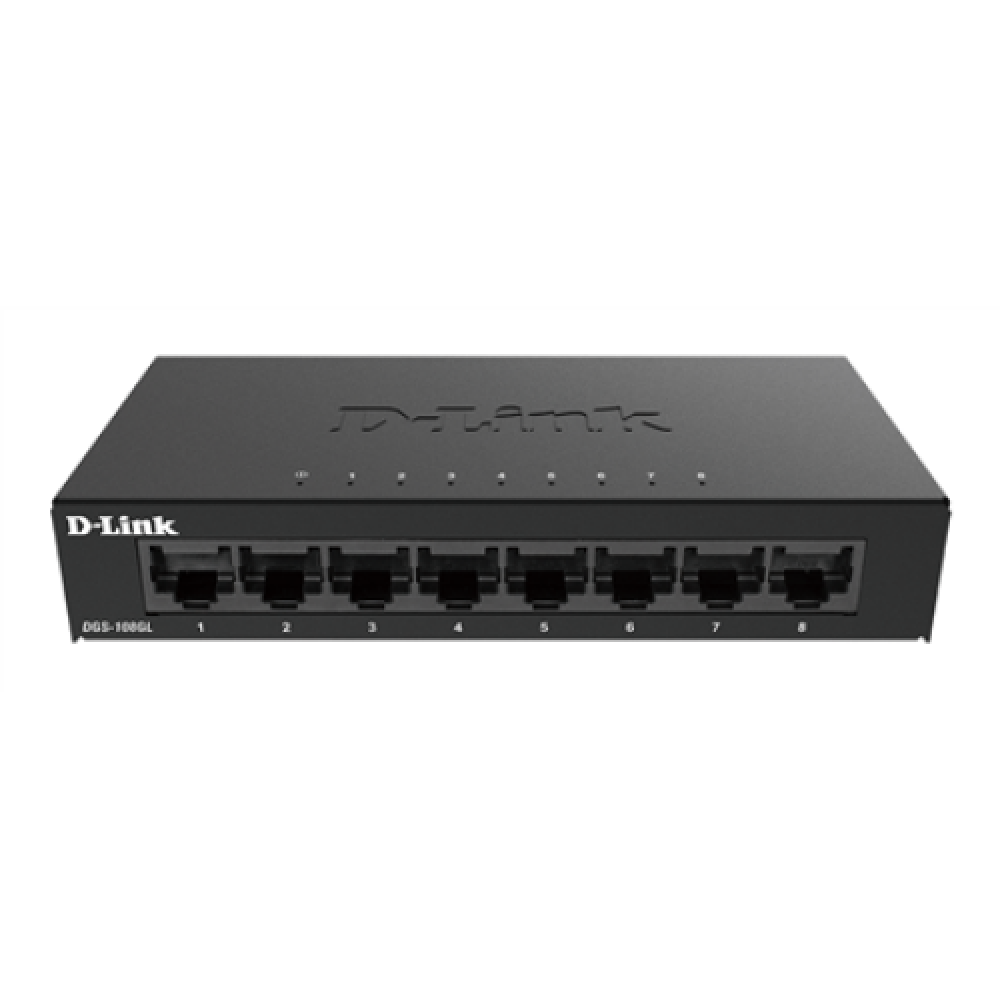 D-Link , Switch , DGS-108GL/E , Unmanaged , Desktop , Gigabit Ethernet (copper) ports quantity 8 , 60 month(s)