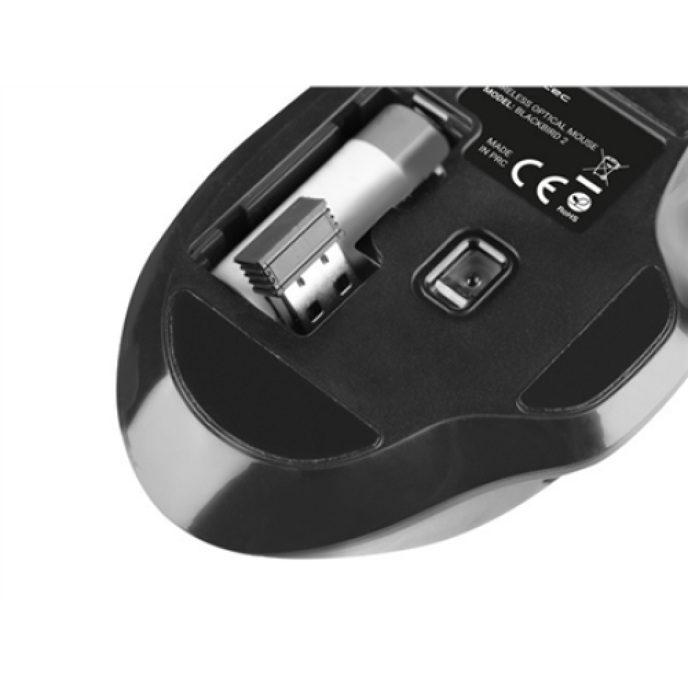 Natec Mouse, BlackBird 2, Silent, Wireless, 1600 DPI, Optical, Black , Natec , Mouse , Optical , Wireless , Black/Gray , BlackBird 2