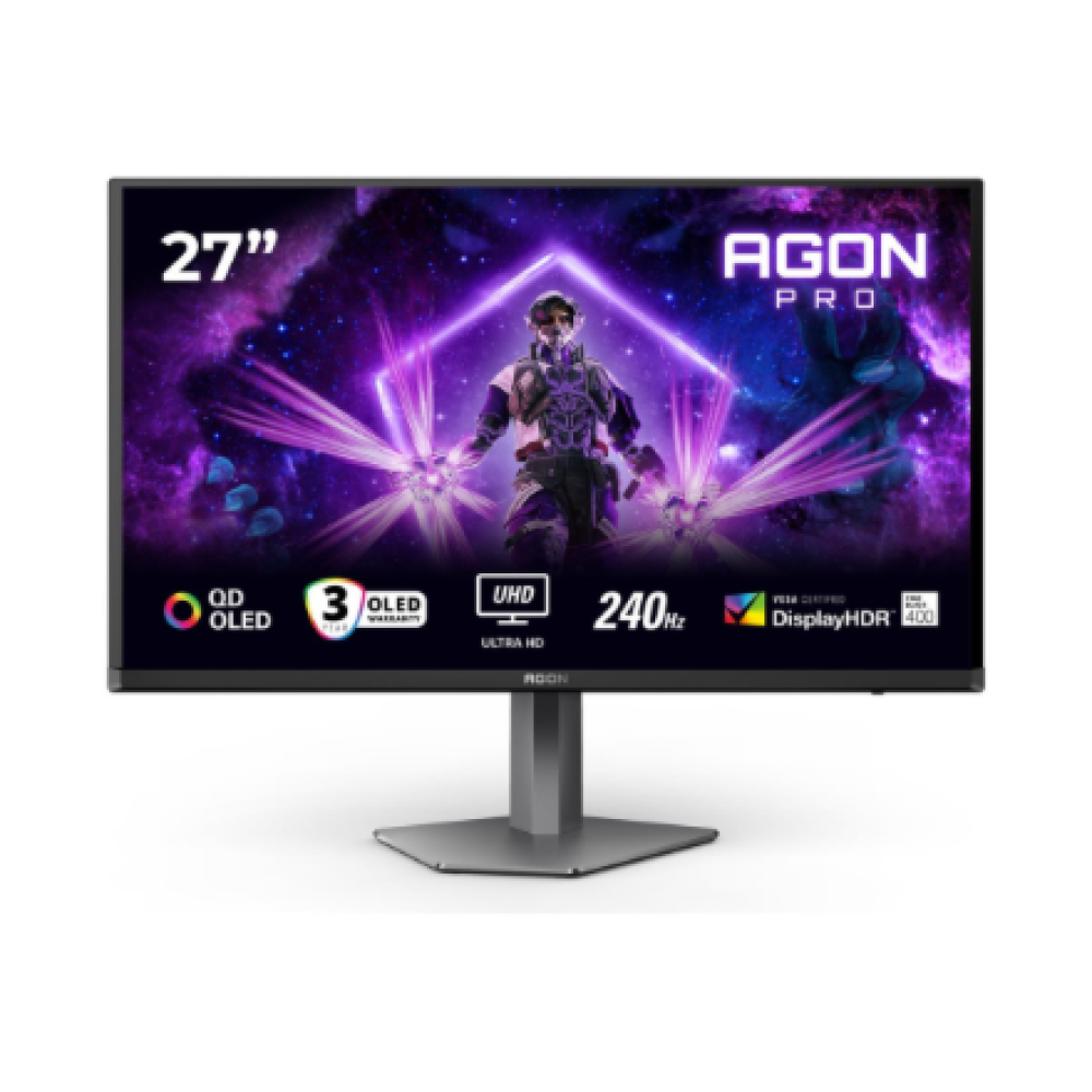 AOC AG276UZD , 27 , QD-OLED , UHD , 16:9 , 240 Hz , 0.03 ms , 3840 x 2160 pixels , HDMI ports quantity 2 , Black