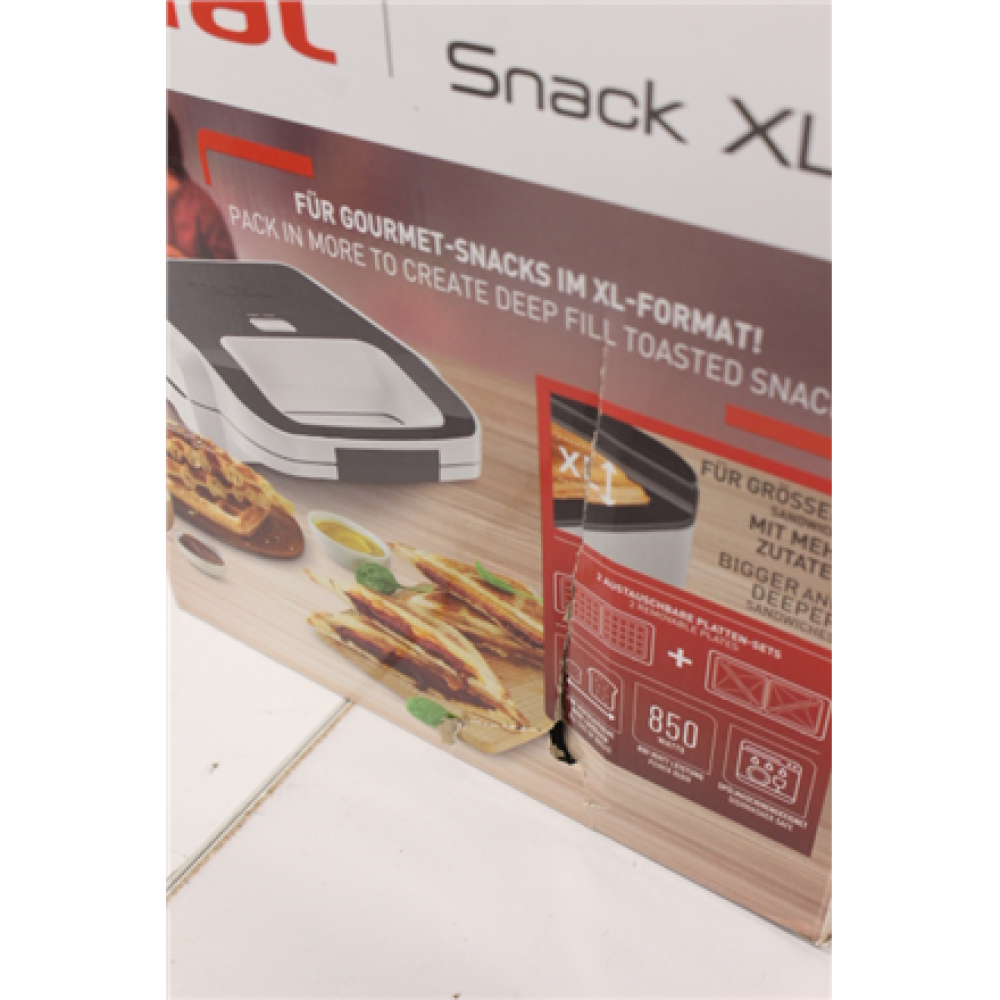 SALE OUT. Tefal SW701110 Snack XL Wafle maker, White/Grey , TEFAL , Wafle Maker Snack XL , SW701110 , 850 W , Number of pastry 2 , Belgium , White/Grey , DAMAGED PACKAGING