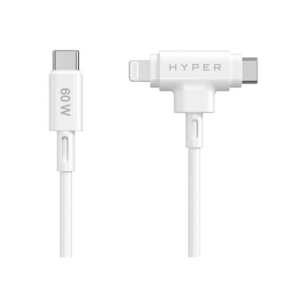 Hyper , HyperJuice Silicone USB-C to USB-C and Lightning Hybrid 60W Cable