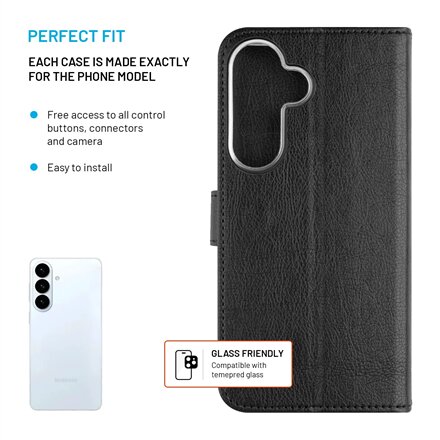 Fixed Opus , Book Case , Samsung , Galaxy S26+ , Synthetic leather , Black
