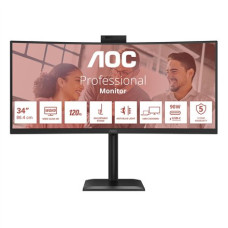 AOC , CU34E4CW , 34 , VA , UWQHD , 120 Hz , 4 ms , 3440 x 1440 pixels , 350 cd/m² , HDMI ports quantity 2 , Black