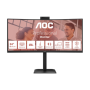 AOC , CU34E4CW , 34 , VA , UWQHD , 120 Hz , 4 ms , 3440 x 1440 pixels , 350 cd/m² , HDMI ports quantity 2 , Black