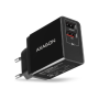 AXAGON Dual wallcharger 240V/2x USB port QC3.0/AFC/FCP and 5V-1.2A, 24W , ACU-QS24