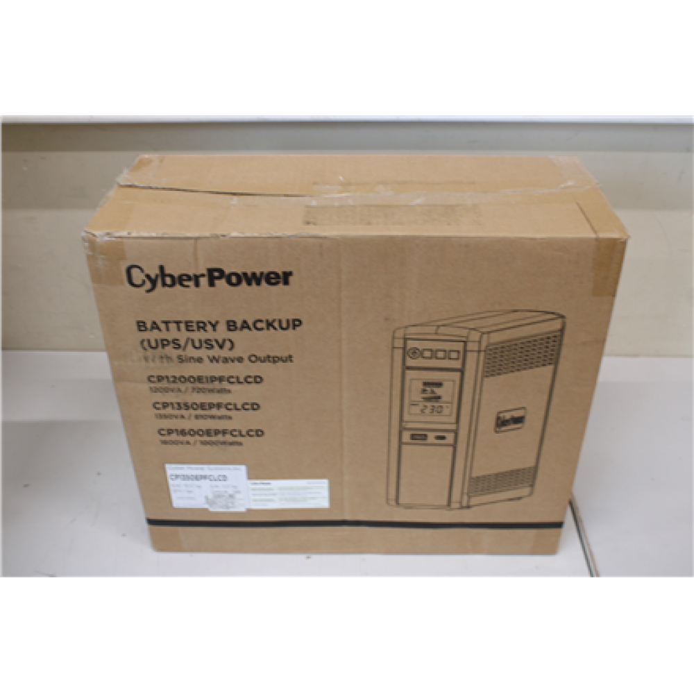 SALE OUT. CyberPower CP1350EPFCLCD Backup UPS Systems UNPACKED, SCRATCHED , CyberPower , PFC Sinewave UPS Series , CP1350PFCLCD , 1350 VA , 880 W , UNPACKED, SCRATCHED , 144 V , 88 V , NEMA 5-15P, 5 ft. cord