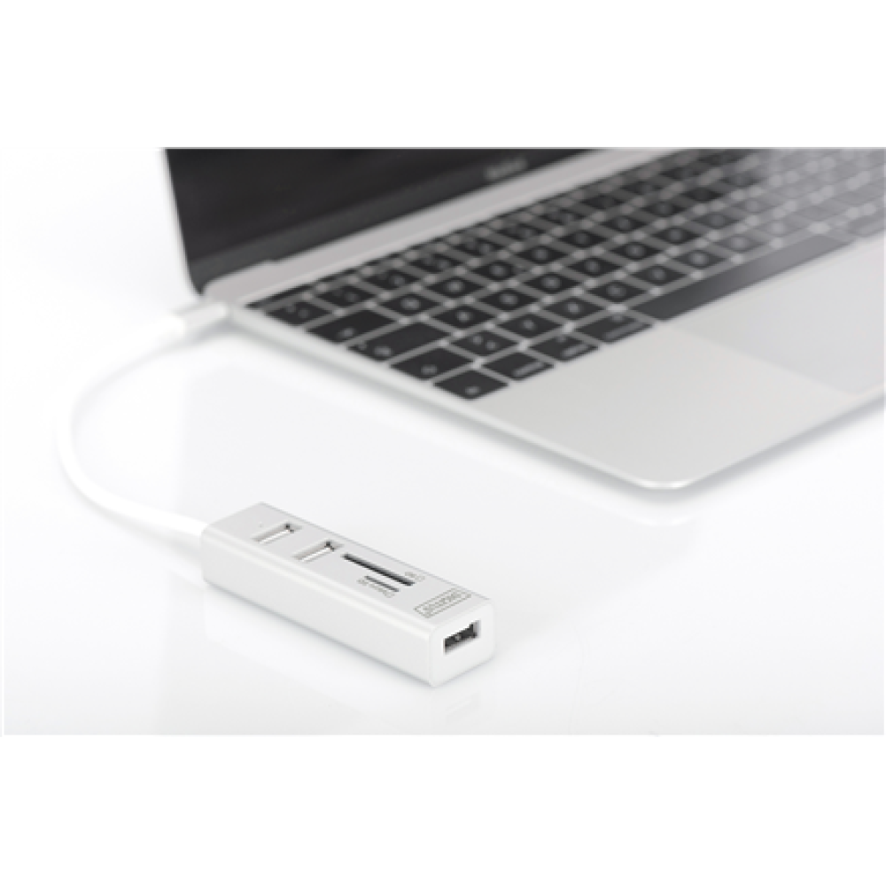 Digitus USB Type-C OTG 3-Port HUB and Card Reader , DA-70243