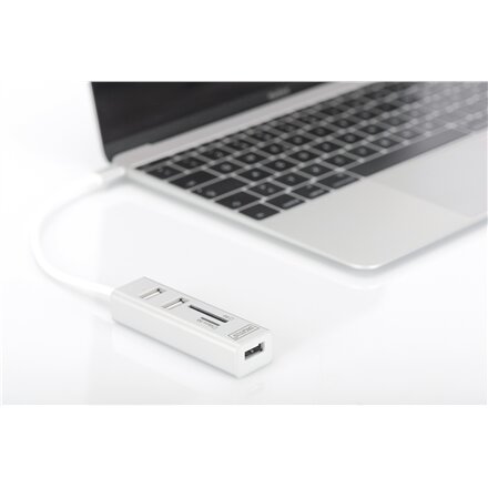 Digitus USB Type-C OTG 3-Port HUB and Card Reader , DA-70243