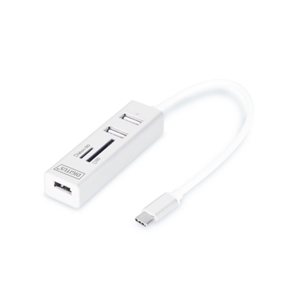 Digitus USB Type-C OTG 3-Port HUB and Card Reader , DA-70243