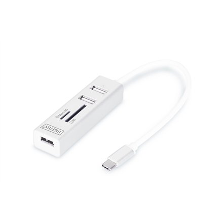 Digitus USB Type-C OTG 3-Port HUB and Card Reader , DA-70243
