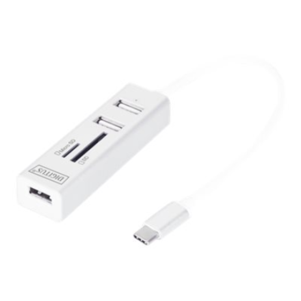 Digitus USB Type-C OTG 3-Port HUB and Card Reader , DA-70243