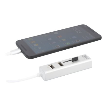Digitus USB Type-C OTG 3-Port HUB and Card Reader , DA-70243