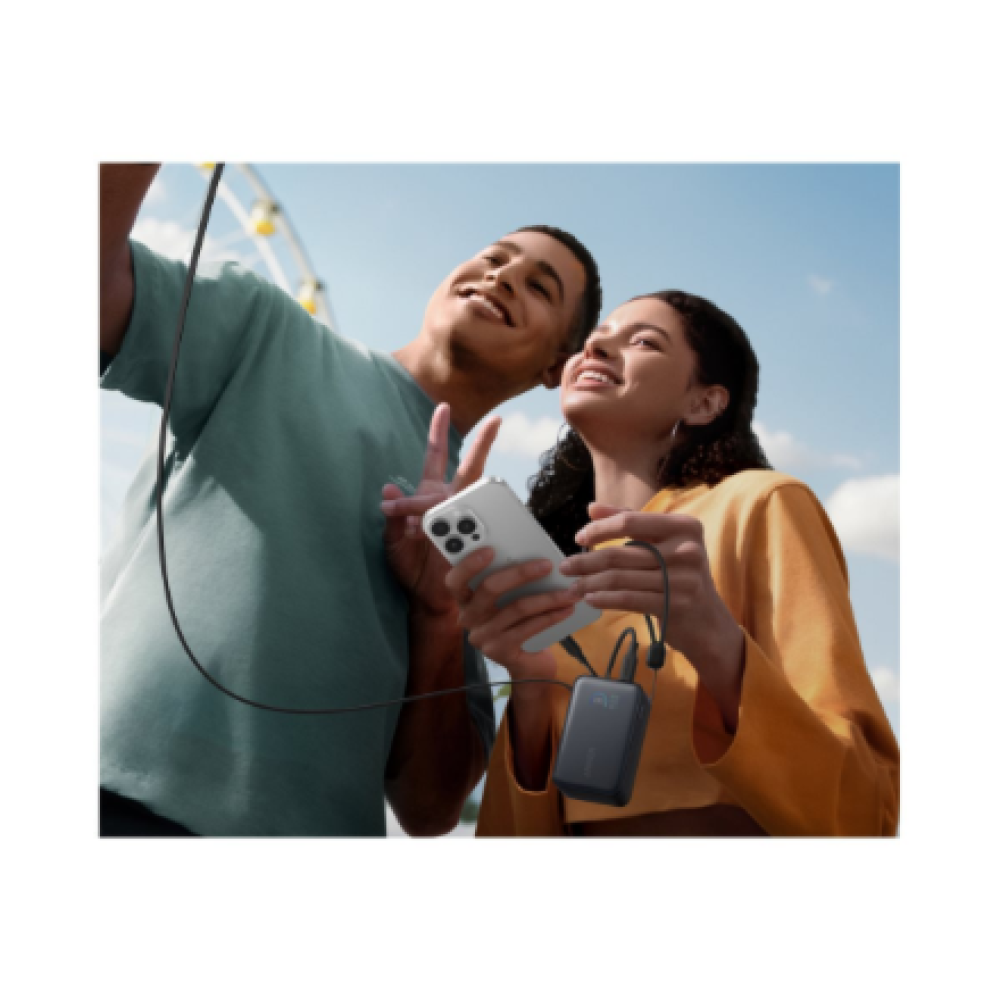 Anker Nano Power Bank 45W with Built-In Retractable USB-C Cable , A1638H11 , 10000 mAh , Black