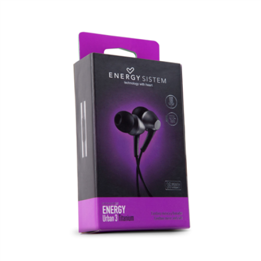 Energy Sistem , Urban 3 , Wired , In-ear , Microphone , Titanium