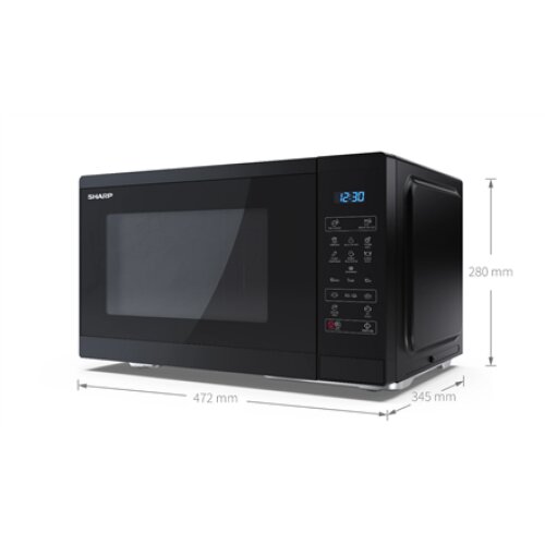 Sharp , Microwave Oven , YC-MS252AE-B , Free standing , 25 L , 900 W , Black
