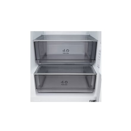 LG Refrigerator , GBBSJ10ESW , Energy efficiency class E , Free standing , Combi , Height 186 cm , Fridge net capacity 220 L , Freezer net capacity 113 L , Display , 35 dB , White