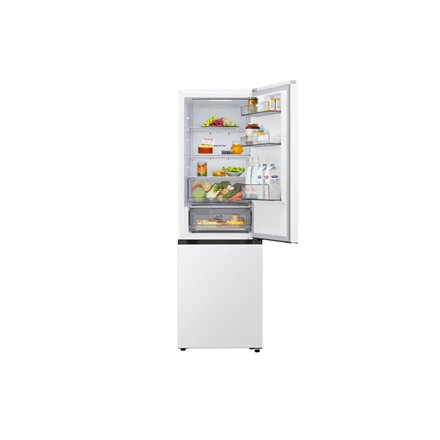 LG Refrigerator , GBBSJ10ESW , Energy efficiency class E , Free standing , Combi , Height 186 cm , Fridge net capacity 220 L , Freezer net capacity 113 L , Display , 35 dB , White