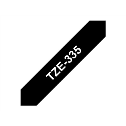 Brother , TZe-335 Laminated Tape , White on Black , TZe , 8 m , 1.2 cm