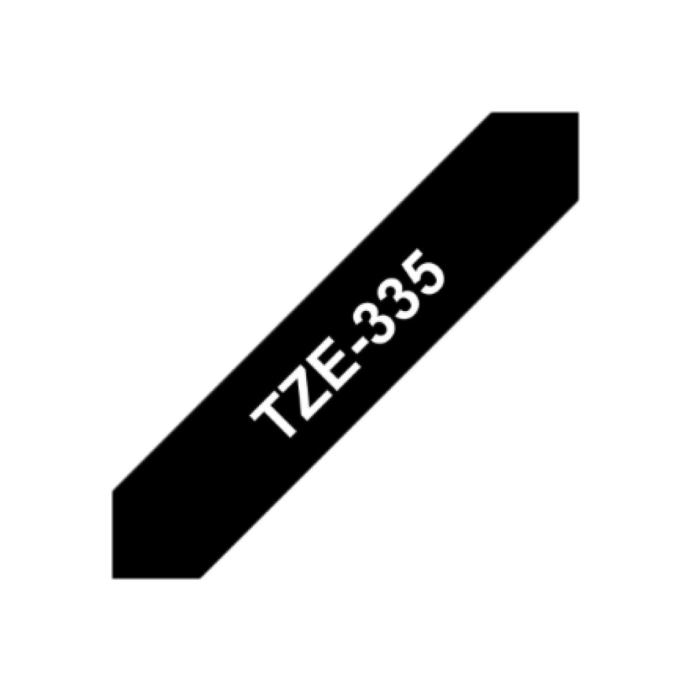 Brother , TZe-335 Laminated Tape , White on Black , TZe , 8 m , 1.2 cm