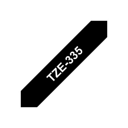 Brother , TZe-335 Laminated Tape , White on Black , TZe , 8 m , 1.2 cm