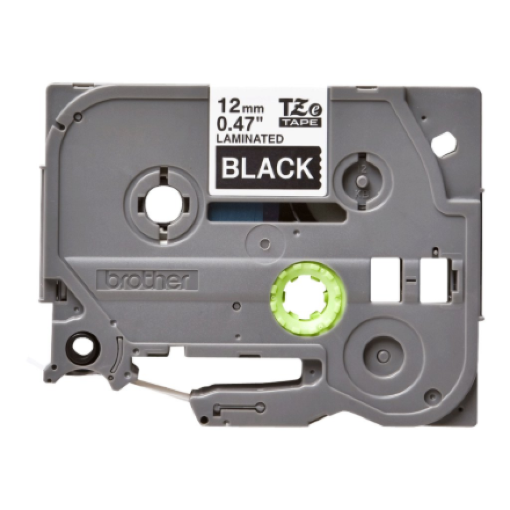 Brother , TZe-335 Laminated Tape , White on Black , TZe , 8 m , 1.2 cm