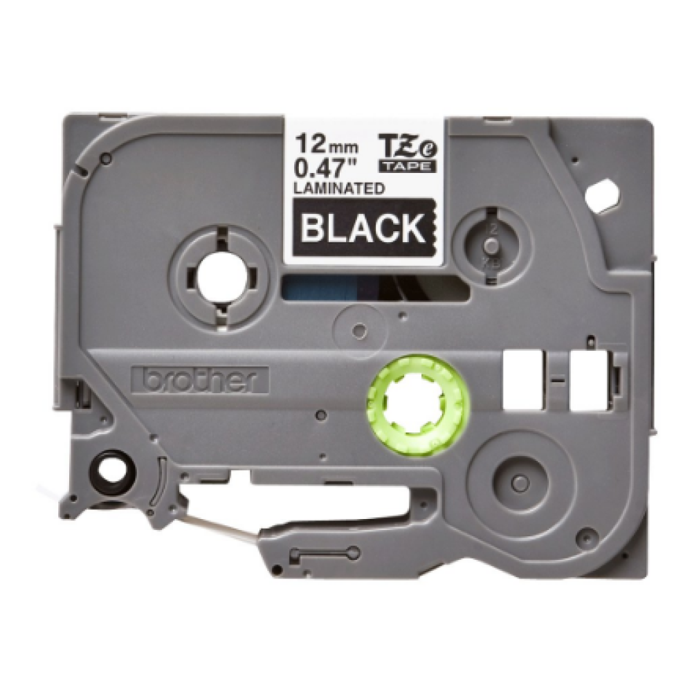 Brother , TZe-335 Laminated Tape , White on Black , TZe , 8 m , 1.2 cm