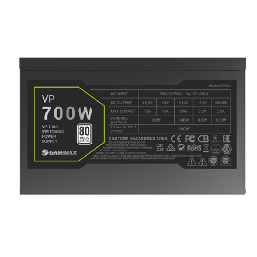Gamemax PSU , VP 700S , 700 W , Bronze , Non-Modular