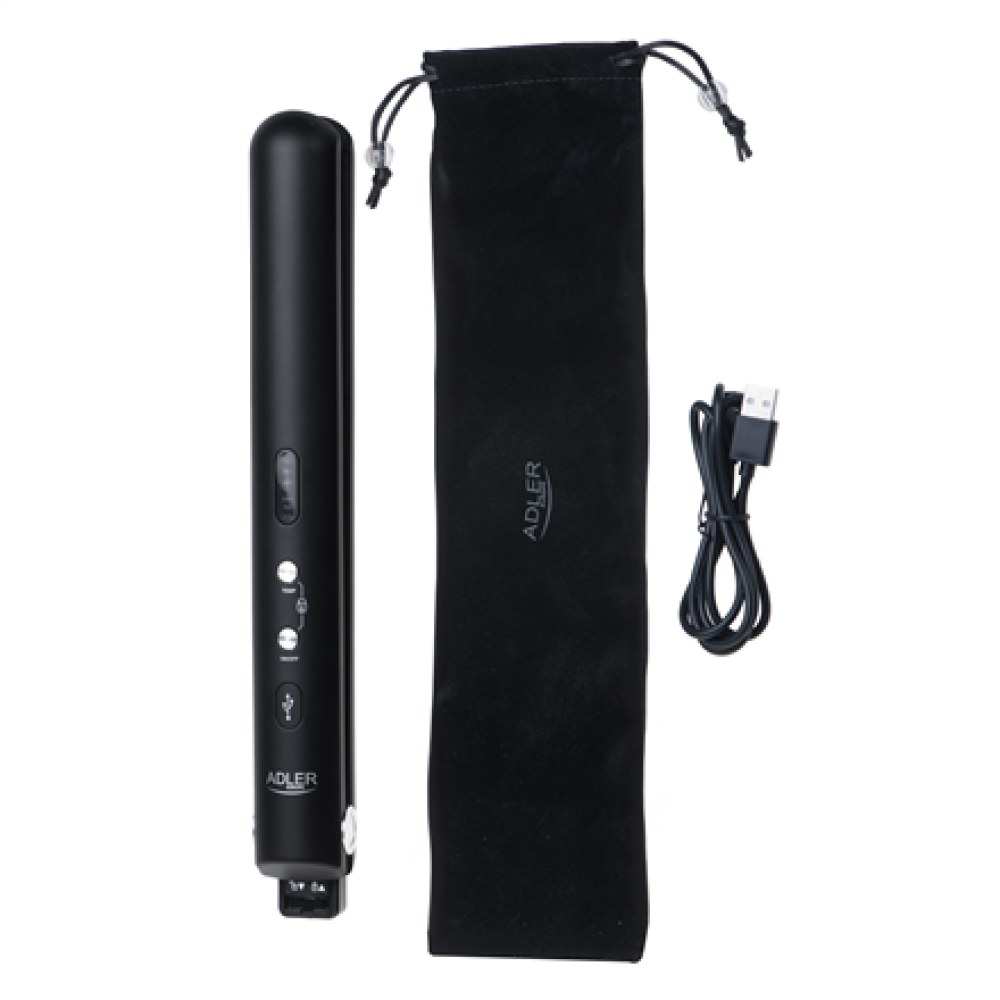 Adler Cordless Hair Straightener , AD 2327 , Ceramic heating system , Display LED , Temperature (min) 160 °C , Temperature (max) 220 °C , Black