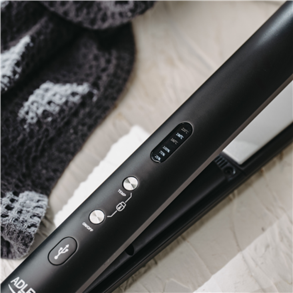 Adler Cordless Hair Straightener , AD 2327 , Ceramic heating system , Display LED , Temperature (min) 160 °C , Temperature (max) 220 °C , Black