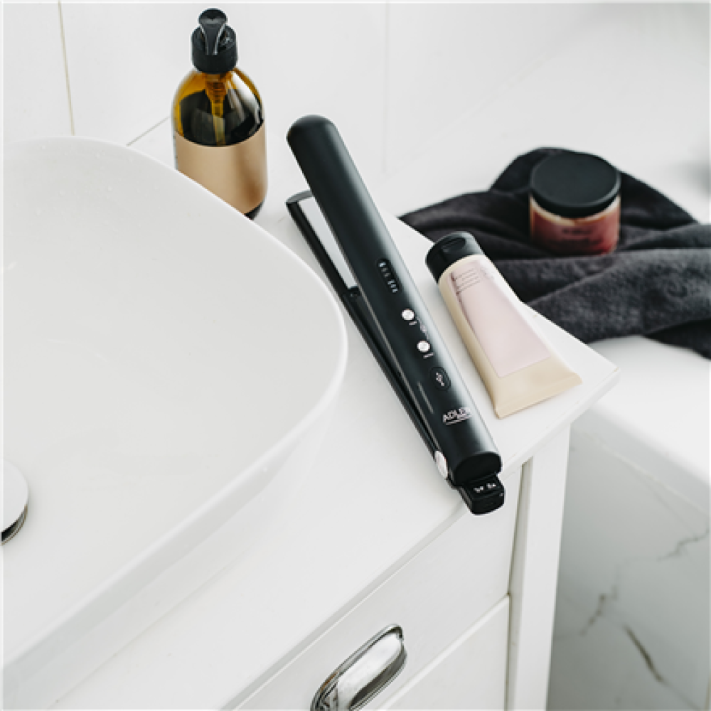 Adler Cordless Hair Straightener , AD 2327 , Ceramic heating system , Display LED , Temperature (min) 160 °C , Temperature (max) 220 °C , Black
