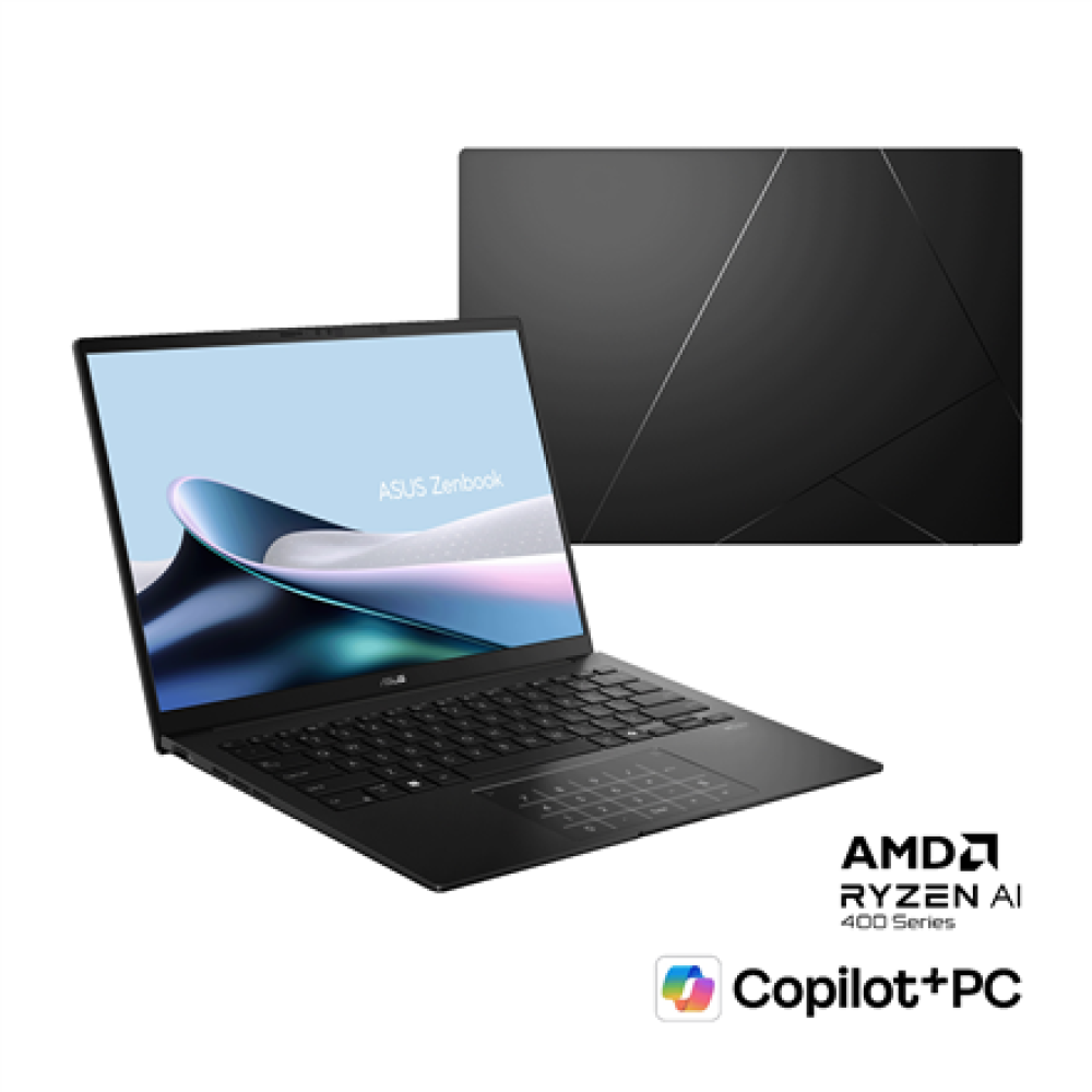 Asus Zenbook 14 UM3406GA-QD002W , Jade Black , 14 , OLED , WUXGA , 1920 x 1200 pixels , Glossy , AMD Ryzen AI 5 , 430 , 16 GB , LPDDR5X , Solid-state drive capacity 1000 GB , AMD Radeon Graphics , Windows 11 Home , 802.11ax , Bluetooth version 5.4 , Keybo