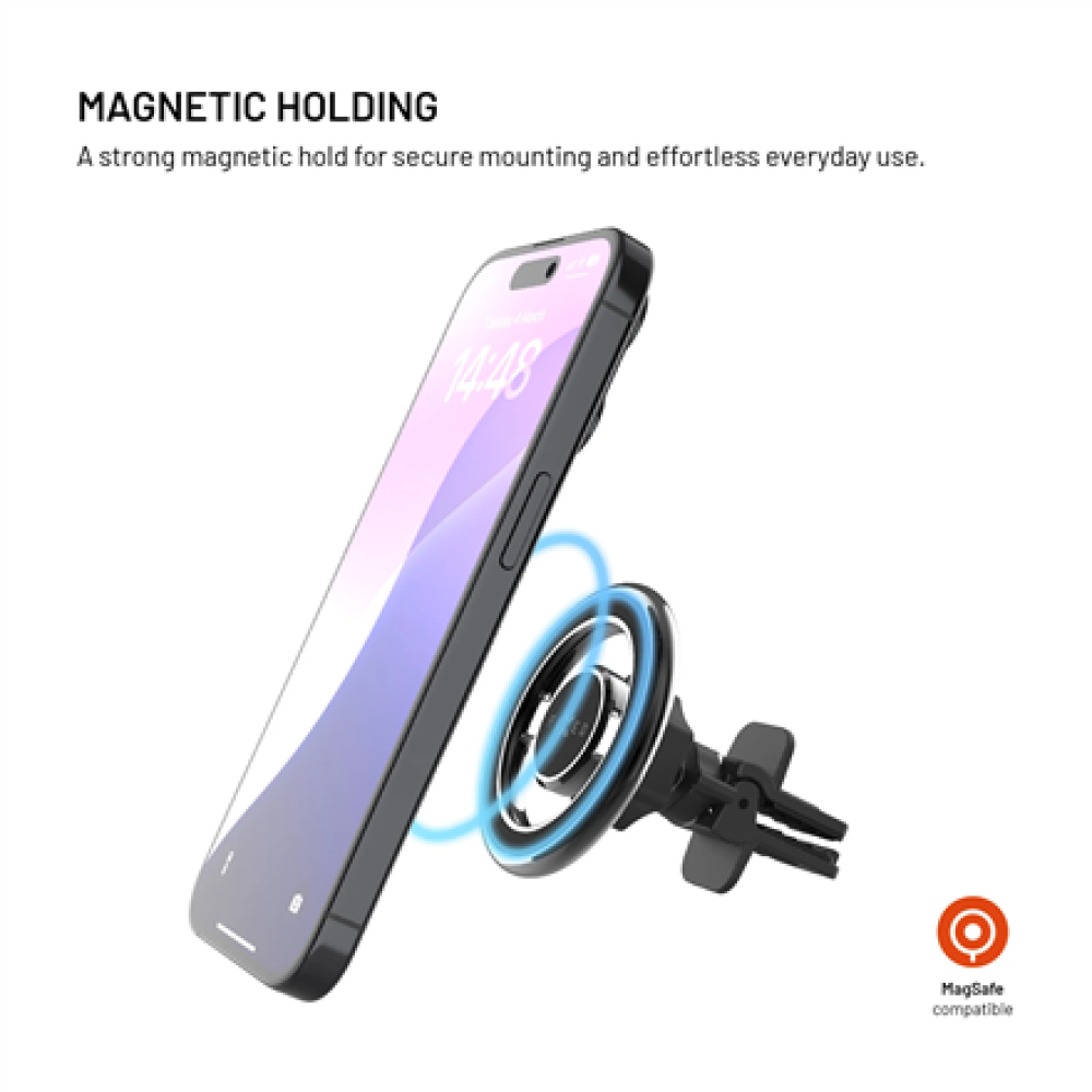 Fixed , Magnetic car vent mount with MagSafe , MagMount , Black