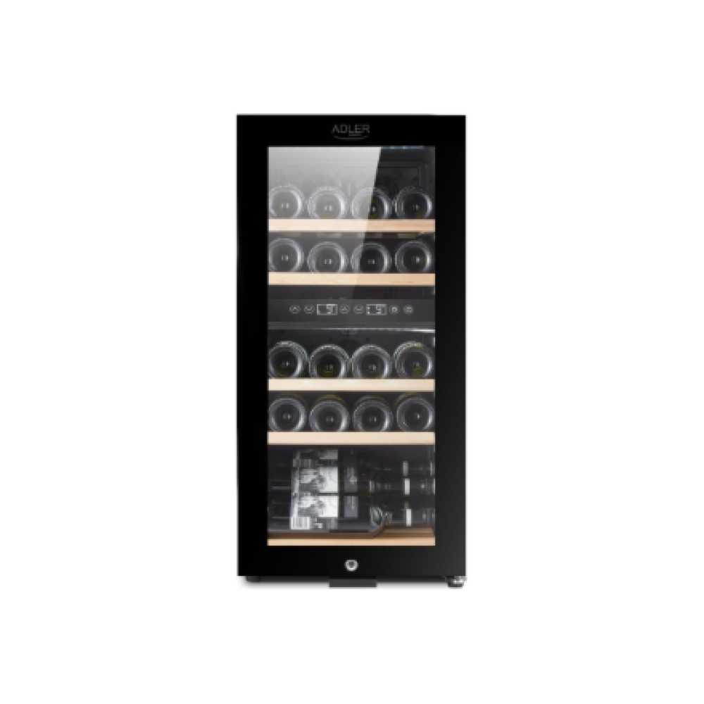 Adler , Wine Cooler , AD 8080 , Energy efficiency class G , Free standing , Bottles capacity 24 , Cooling type Compressor , Black