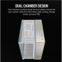 Corsair PC Case , 6500X Dual Chamber , White/Satin Gray Aluminum , Mid-Tower , Power supply included No