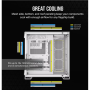 Corsair PC Case , 6500X Dual Chamber , White/Satin Gray Aluminum , Mid-Tower , Power supply included No
