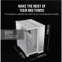 Corsair PC Case , 6500X Dual Chamber , White/Satin Gray Aluminum , Mid-Tower , Power supply included No
