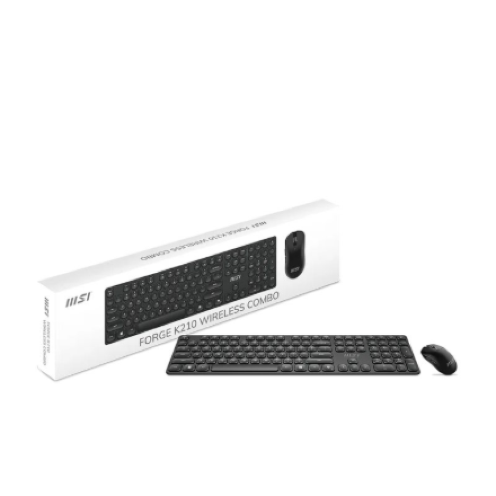 MSI , FORGE K210 , Keyboard and Mouse Set , Wireless , Mouse included , US , Scissor , Black